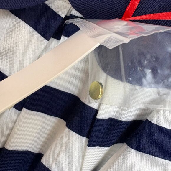 Elle Stripped Navy Sailor Dress XS Nautical Preppy NWT - Picture 6 of 11